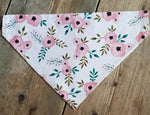 Dog Bandana Over the Collar style Pink Floral