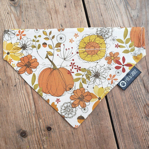 Dog Bandana Over the Collar style pumpkin swirl fall bandana