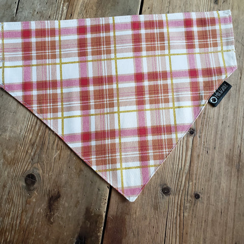 Dog bandana Over the Collar style Fall Plaid Pattern